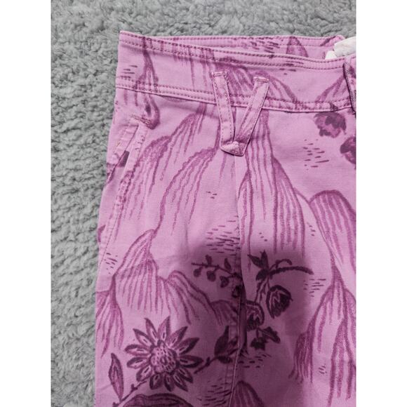 Anthropologie Purple with Dark Purple Floral Patterned High Rise Pants - Picture 5 of 9